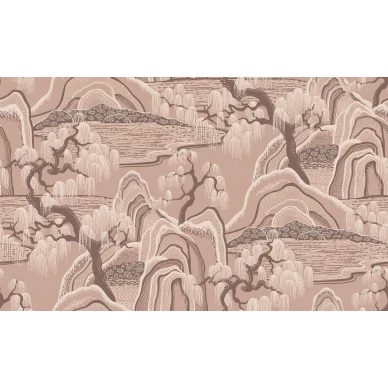 9593W IndigoGardenMural PatternImage image