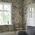 S10574 Ottilia Misty Blue Sandberg Wallpaper interior2