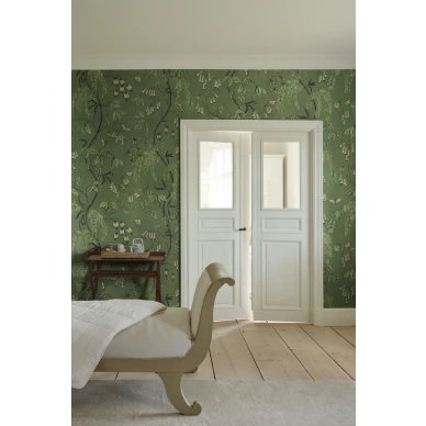 S10585 Ottilia Green Sandberg Wallpaper interior2 image