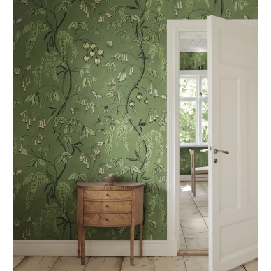 S10585 Ottilia Green Sandberg Wallpaper interior3 image
