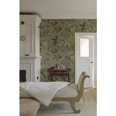 S10578 Tree of Life Mural Sage Green Sandberg Wallpaper interior3 image