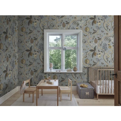 S10580 Tree of Life Mural Light Blue Sandberg Wallpaper interior2 image