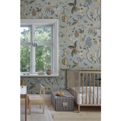 S10580 Tree of Life Mural Light Blue Sandberg Wallpaper interior3 image