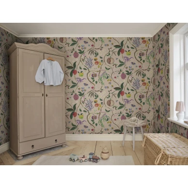 S10581 Tree of Life Mural Pink Sandberg Wallpaper interior1 image