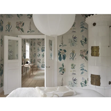 S10589 Flora Blue Sandberg Wallpaper interior2 image