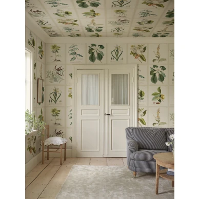 S10598 Flora Green Sandberg Wallpaper interior1 image