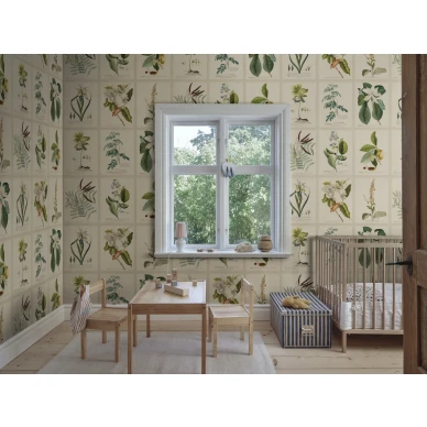 S10598 Flora Green Sandberg Wallpaper interior2 image