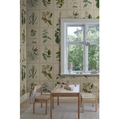 S10598 Flora Green Sandberg Wallpaper interior3 image