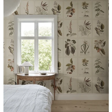 S10599 Flora Sepia Sandberg Wallpaper interior2 image