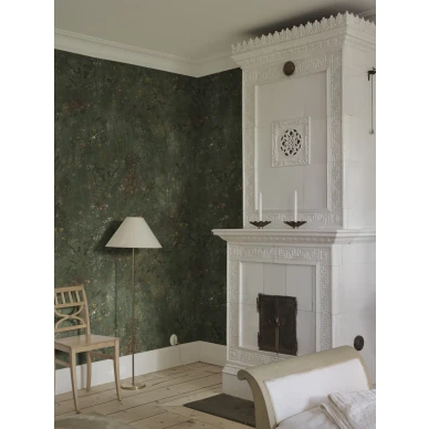 S10594 Juni Forest Green Sandberg Wallpaper interior1 image