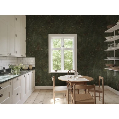 S10594 Juni Forest Green Sandberg Wallpaper interior2 image