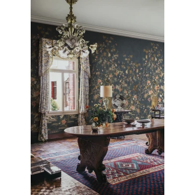 S10416 Chinoiserie Garden Dark Blue Sandberg Wallpaper interior1 image