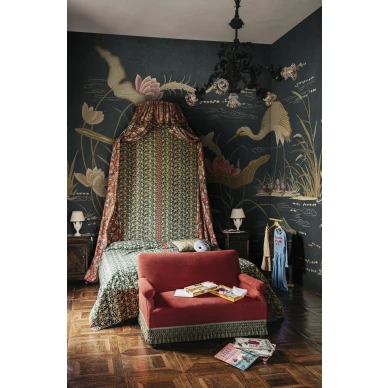 S10419 Seabirds Dark Blue Sandberg Wallpaper interior1 image