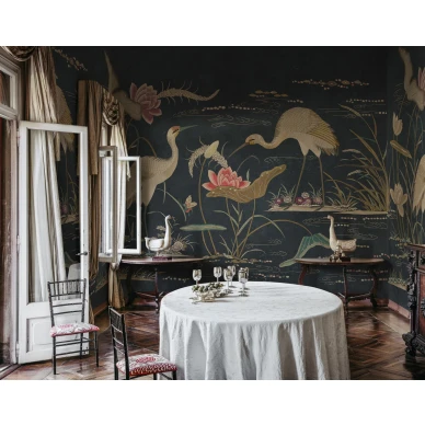 S10419 Seabirds Dark Blue Sandberg Wallpaper interior2 image