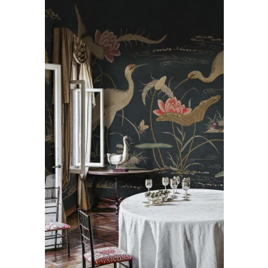 S10419 Seabirds Dark Blue Sandberg Wallpaper interior3 image