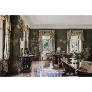 S10423 Bamboo Grove Dark Sandberg Wallpaper interior2 image