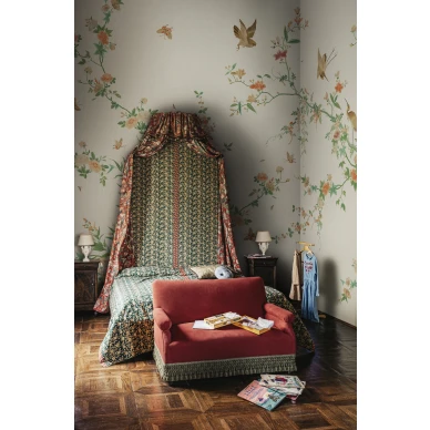 S10424 Bloom Spring Green Sandberg Wallpaper interior1 image