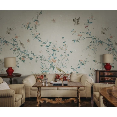 S10426 Bloom Gray Sandberg Wallpaper interior1 image