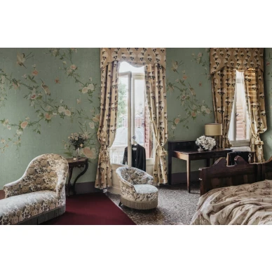 S10427 Bloom Teal Sandberg Wallpaper interior1 image