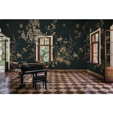 S10428 Bloom Midnight Blue Sandberg Wallpaper interior1 image