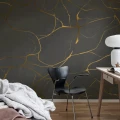 Golden swirls harmaa kuvatapetti