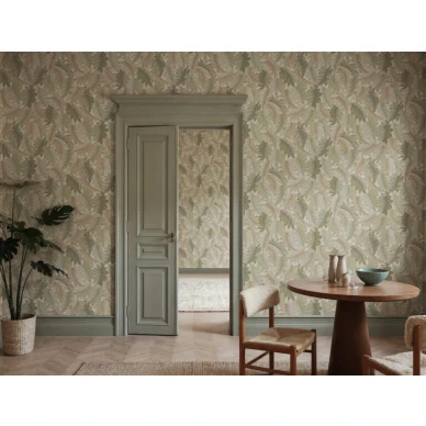 R21683 Swirling Fern Light Green Rebel Walls interior1 image