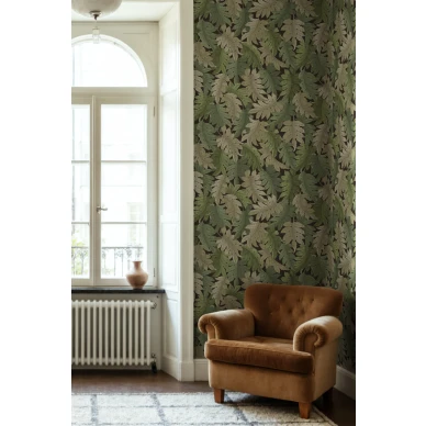 R21685 Swirling Fern Green Rebel Walls interior2 image
