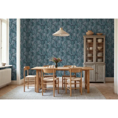 R21686 Swirling Fern Blue Rebel Walls interior1 image