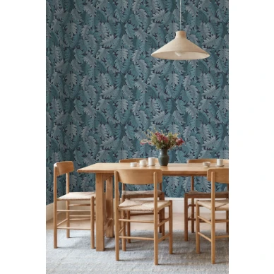 R21686 Swirling Fern Blue Rebel Walls interior2 image