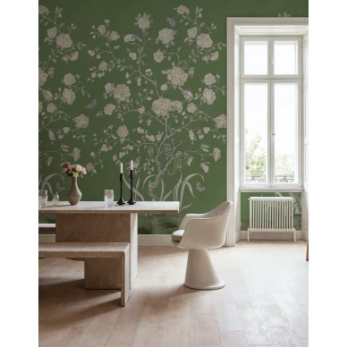 R21652 Chinoiserie Botanica Green Rebel Walls interior1 image