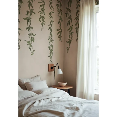 R21658 Hanging Leaves Beige Rebel Walls interior1 image