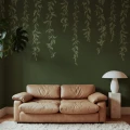R21659 Hanging Leaves Dark Green Rebel Walls interior1