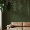 R21659 Hanging Leaves Dark Green Rebel Walls interior2