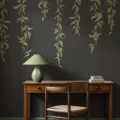 R21660 Hanging Leaves Graphite Rebel Walls interior2