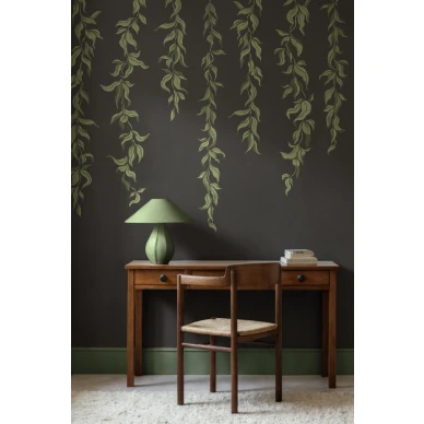 R21660 Hanging Leaves Graphite Rebel Walls interior2 image