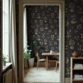 R22055 Timeless Flora Dark Blue Rebel Walls interior1