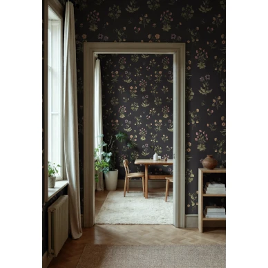 R22055 Timeless Flora Dark Blue Rebel Walls interior1 image