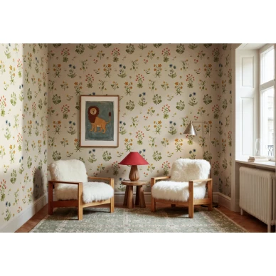 R22058 Timeless Flora Beige Rebel Walls interior1 image