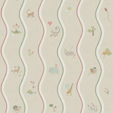 9870W Wavy Stripe Animals Pattern Image image