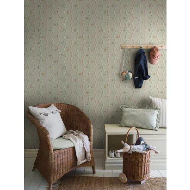 9870W Wavy Stripe Animals Roomshot image