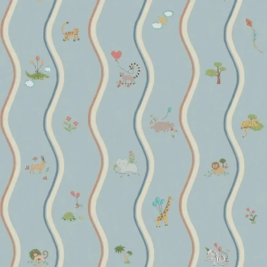 9871W Wavy Stripe Animals Pattern Image image
