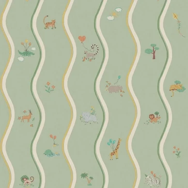 9872W Wavy Stripe Animals Pattern Image image