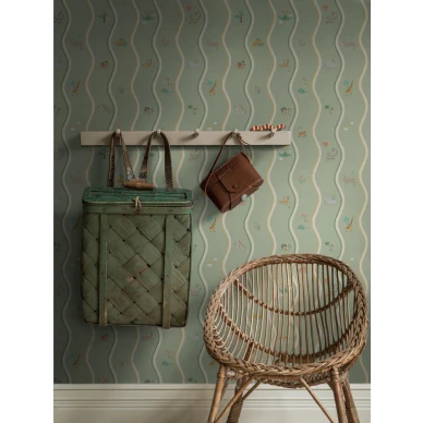 9872W Wavy Stripe Animals Roomshot image