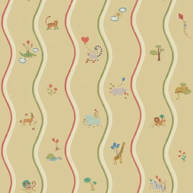 9873W Wavy Stripe Animals Pattern Image image