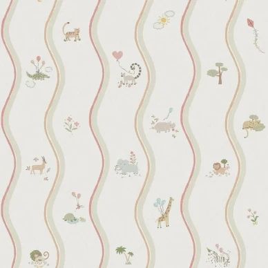 9874W Wavy Stripe Animals Pattern Image image