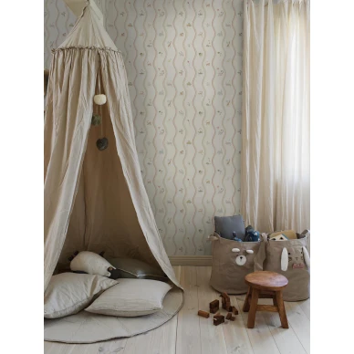 9874W Wavy Stripe Animals Roomshot image