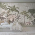 9875W Vintage Palms Dinosaurs Roomshot 1