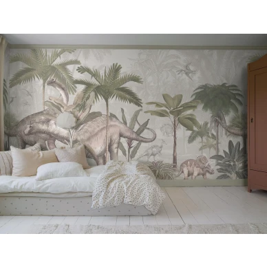 9875W Vintage Palms Dinosaurs Roomshot 1 image
