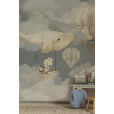 72 Flying Whale Wallpaper Mrs Mighetto Blue4 800x1200 image