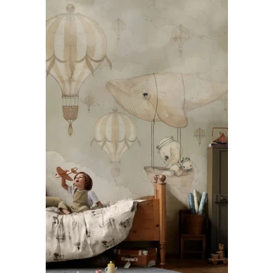 72 Flying Whale Wallpaper Mrs Mighetto Grey1 800x1200 image